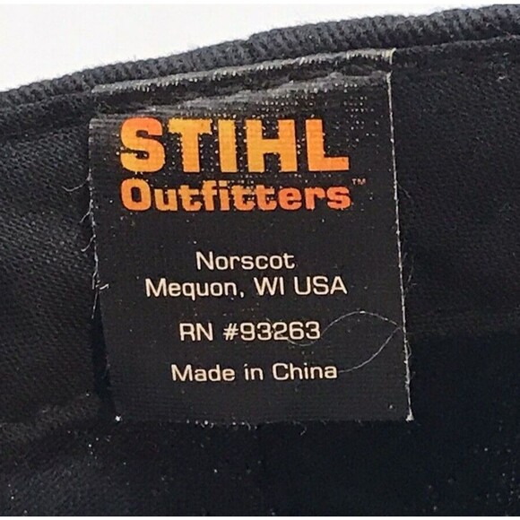 Team Stihl Embroidered Logo Ball Cap Hook & Loop Black Cotton Chainsaw Dad Hat - Picture 8 of 8